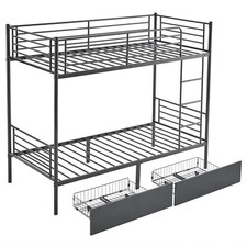 Black Twin Bunk Bed Frame 3Ft
