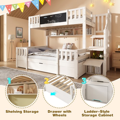 Kids bunk bed 3ft over - bed,