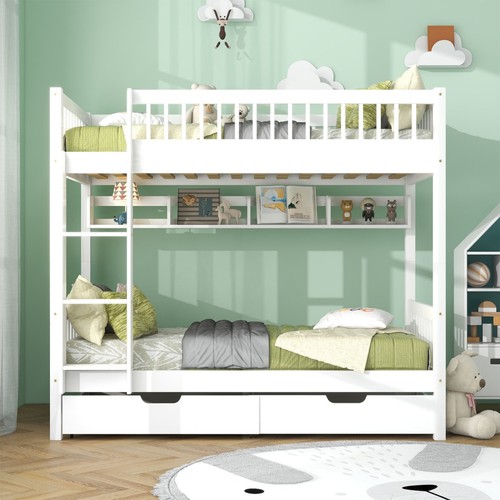 Kids bunk bed solid pine - bed., twin