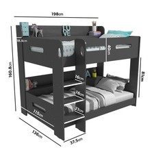 Childs Dark Grey Bunk Bed with
