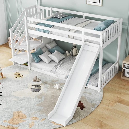 Bunk bed with storage stairs - bed,