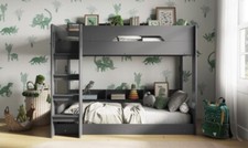 Kids Dark Grey Bunk Bed With